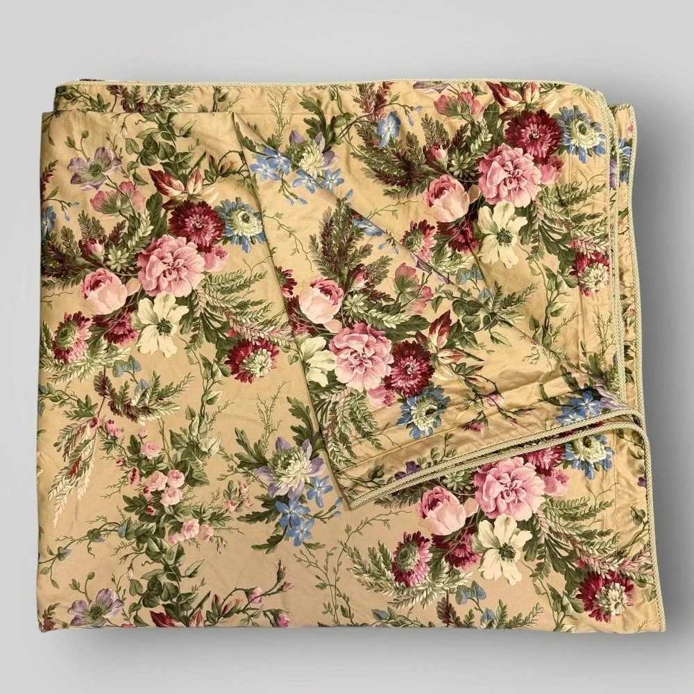 Ralph Lauren Adriana King Duvet Cover 2 Standart Shams Set Floral Italy Sateen